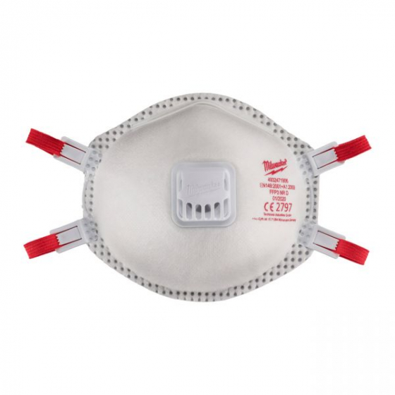Milwaukee Masque respiratoire FFP2 avec Valve (Lot de x10) 4932478548 Milwaukee Masque respiratoire FFP2 avec Valve (Lot de x10) 4932478548