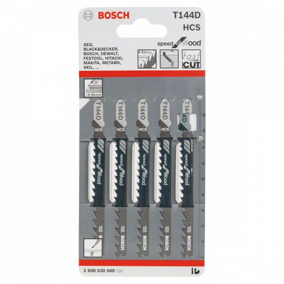 Bosch Lames de scie sauteuse Bois T144D Speed for Wood (2608630040)