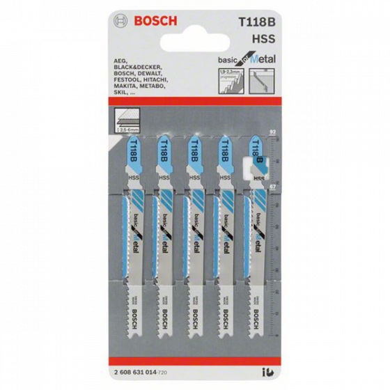 Bosch Lames de scie sauteuse métal T118B Basic for métal (2608631014)