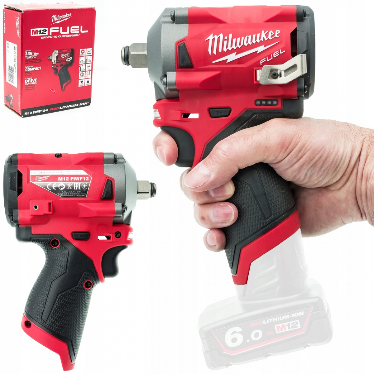 Milwaukee M12FIWF12﻿-0 Boulonneuse à choc 1/2 12V FUEL Machine