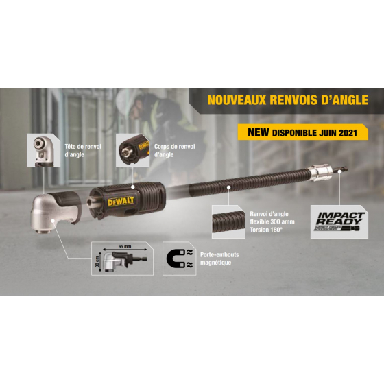 Dewalt Renvoi d'angle droit et flexible à emmanchement rapide DT20502-QZ