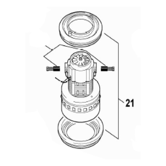 Makita Moteur d'aspirateur 447L, 446L, CH1028 (W49594)