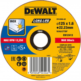 DeWalt x25 Disques à tronçonner Inox ø125x1.6mm "EXTRÊME" DT43906-QZ