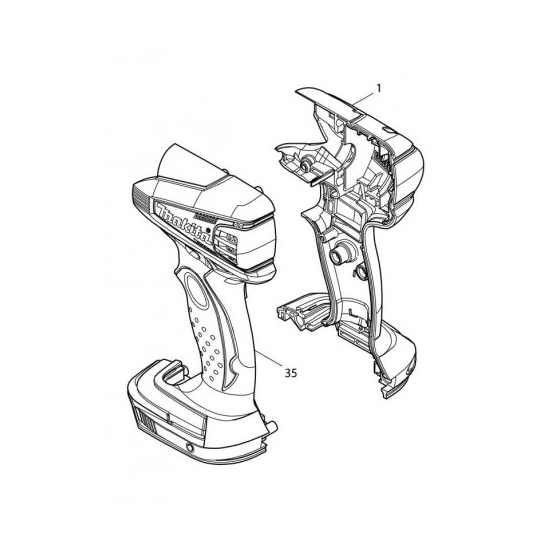 Makita Jeu de carcasse pour visseuse DTD145, BTD144 (188922-5)