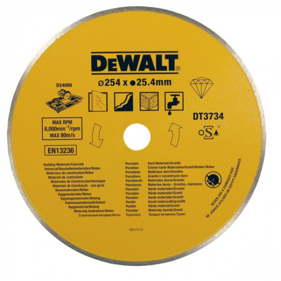 DeWalt Disque diamant ø250mm pour les matériaux de construction (DT3734-XJ)