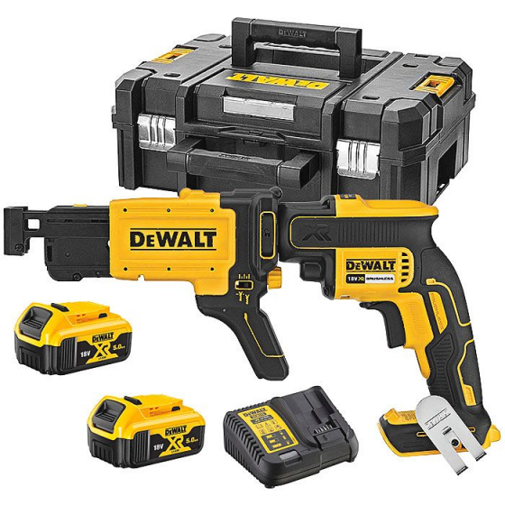 Dewalt DCF620P2K-QW Visseuse Plaques de Plâtre 18V 2x5.0Ah (Chargeur de Vis Inclus)