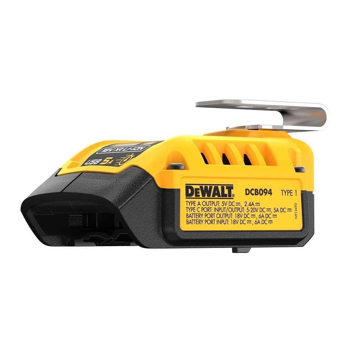 DeWalt Adaptateur, Chargeur USB-A & USB-C pour batterie XR 18V et 54V  DCB094-XJ