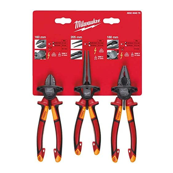Milwaukee Set de 3 pinces isolée VDE (4932464575) Milwaukee Set de 3 pinces isolée VDE (4932464575)