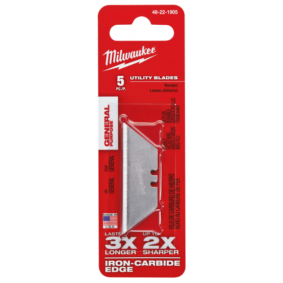 Milwaukee Lames trapèzes (X5) pour cutter 48221905 Milwaukee Lames trapèzes (X5) pour cutter 48221905