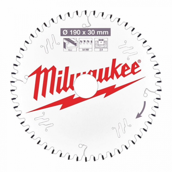 Milwaukee Lame de scie circulaire Bois & Alu Ø190x30x54Dts TF (4932471303)