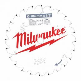 Milwaukee Lame de scie circulaire Bois Ø184x5/8x24Dts ATB (4932471378)