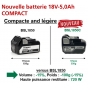 Hikoki Batterie à glissière Li-ion compacte 18V 5.0Ah BSL1850C