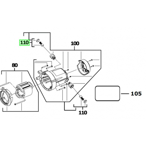 AEG Paire de balais avec support bouchon de porte-charbons pour tronçonneuse à métaux SMT355 (210125628) AEG Paire de balais avec support bouchon de porte-charbons pour tronçonneuse à métaux SMT355 (210125628)