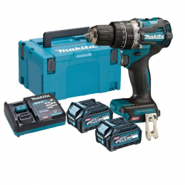 Makita HP002GD201 Perceuse visseuse à percussion 40 V max Li-Ion 2x2,5 Ah XGT Ø 13 mm