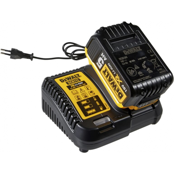 Dewalt DCB115P2-QW Pack de 2 Batteries 18V 5.0Ah XR Li-ion + Chargeur DCB115 Dewalt DCB115P2-QW Pack de 2 Batteries 18V 5.0Ah XR Li-ion + Chargeur DCB115