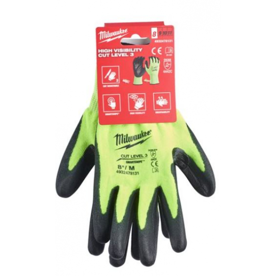 Milwaukee Gants Haute-visibilité & anti-coupure de niveau 3C Milwaukee Gants Haute-visibilité & anti-coupure de niveau 3C