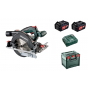 Metabo KS 18 LTX 57 Scie circulaire 18V ø165mm 2X5.2AH LI-POWER avec coffret metaBOX (601857700)