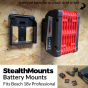 StealthMounts Supports de batterie Bosch 18v 6-pack NOIR BM-BO18-6