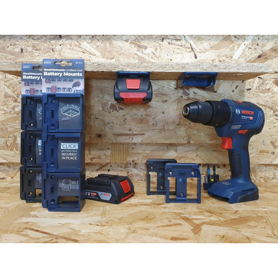 StealthMounts Supports de batterie Bosch 18v 6-pack BLEU BM-BO18-BLU-6 StealthMounts Supports de batterie Bosch 18v 6-pack BLEU BM-BO18-BLU-6