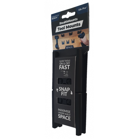 StealthMounts Supports de machines Bosch 18v 4-pack NOIR TM-BO18-BLK-4 StealthMounts Supports de machines Bosch 18v 4-pack NOIR TM-BO18-BLK-4