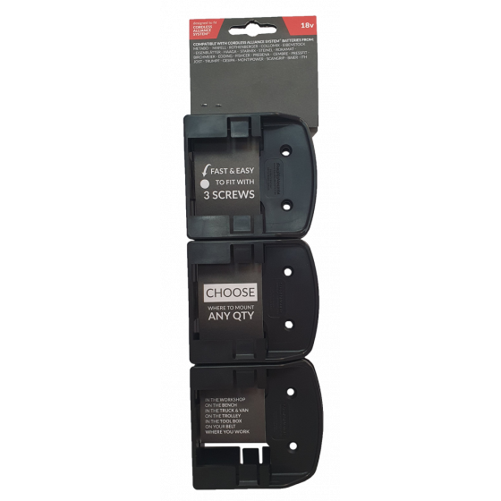 StealthMounts Supports de batterie Metabo,Mafell, CAS 18v 6-pack NOIR BM-CAS18-BLK-6 StealthMounts Supports de batterie Metabo,Mafell, CAS 18v 6-pack NOIR BM-CAS18-BLK-6