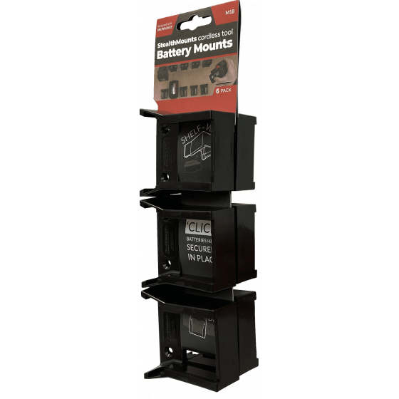 StealthMounts Supports de machines Milwaukee 18v 6-pack NOIR BM-MW18-6
