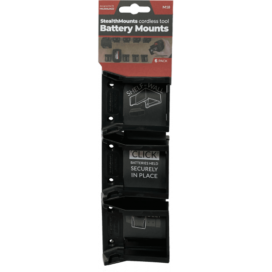 StealthMounts Supports de machines Milwaukee 18v 6-pack NOIR BM-MW18-6