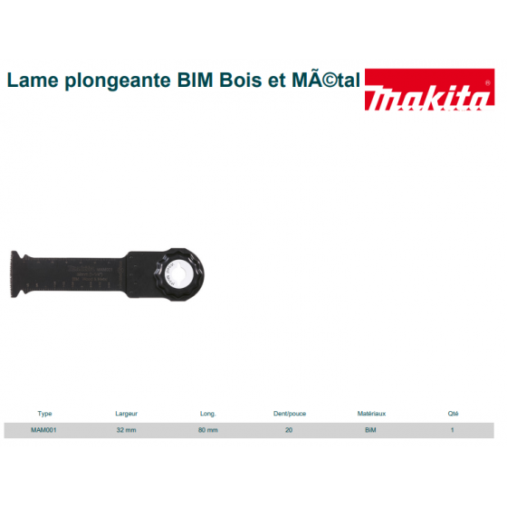 Makita B-66400 Lames Scie Plongeante BIM STARLOCK MAX pour Bois et métal MAM001 (32x80mm)
