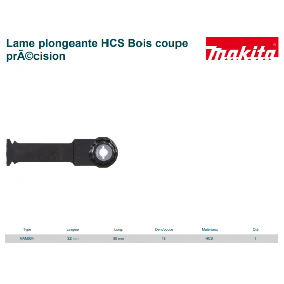 Makita B-66438 Lames Scie Plongeante HCS STARLOCK MAX pour Bois coupe précision MAM004 (32x80mm)