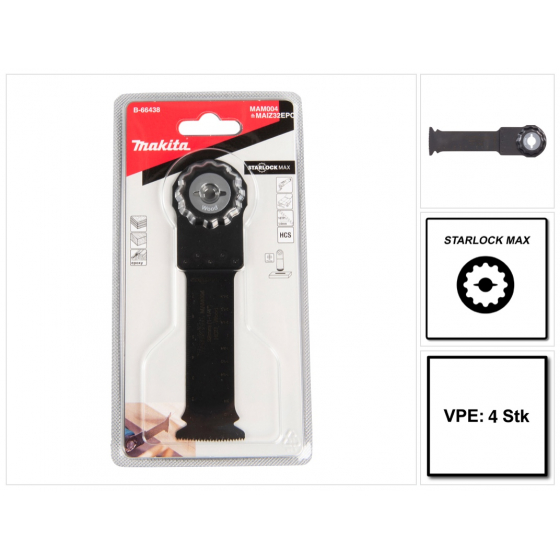Makita B-66438 Lames Scie Plongeante HCS STARLOCK MAX pour Bois coupe précision MAM004 (32x80mm)