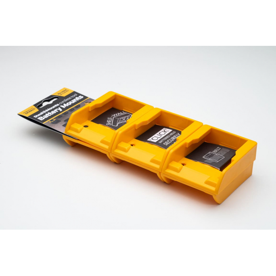 StealthMounts Supports de batteries DeWalt 18V & 54V 6-pack JAUNE BM-DW20-YLW-6