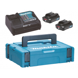 Makita Pack Énergie 12V Li-Ion 2.0Ah (2 batteries + 1 chargeur) avec coffret Makpac (197657-7)
