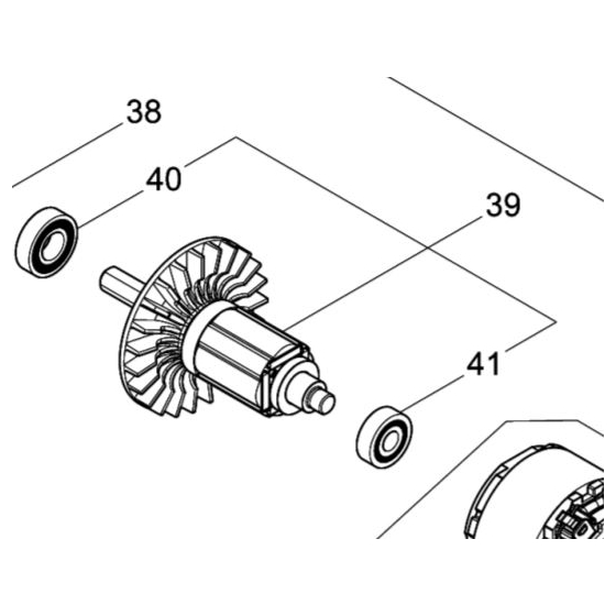 Makita Induit pour boulonneuse à chocs 18V DTW1001, DTW1002 (519592-3)