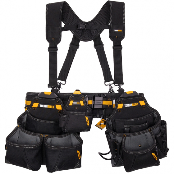 Toughbuilt Ensemble ceinture porte-outils avec bretelles 5pcs pour professionnels TB-CT-101-5P