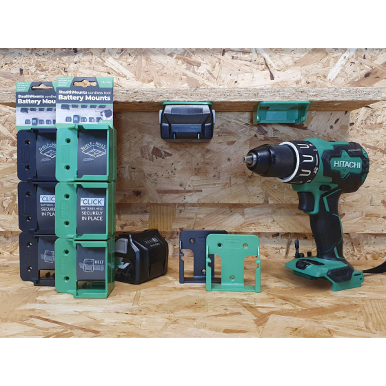 StealthMounts Supports de batteries Hikoki, Hitachi 18V 6-pack VERT BM-MHH18-GRN-6 StealthMounts Supports de batteries Hikoki, Hitachi 18V 6-pack VERT BM-MHH18-GRN-6