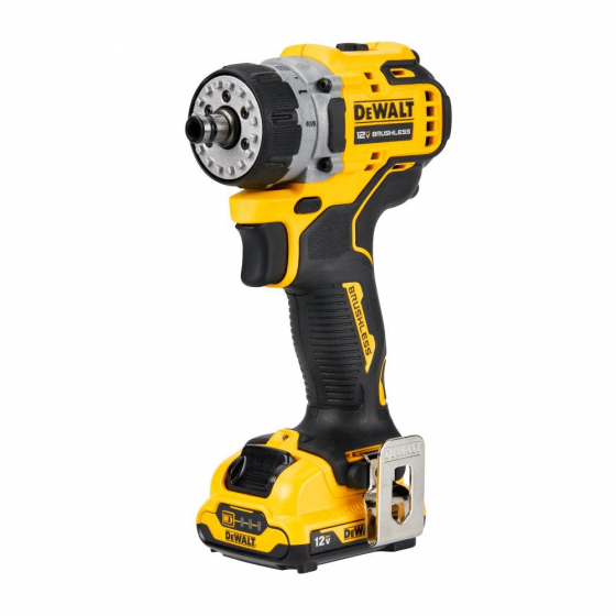 Dewalt DCD703L2T-QW Perceuse, Visseuse compacte multi-têtes 5 en 1 12V XR Brushless 2x3.0Ah