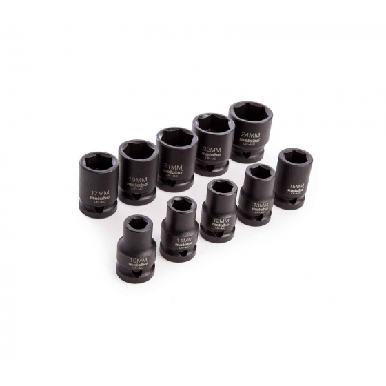 Metabo Jeu de 10 clés à douille 1/2" pour boulonneuse à chocs (628831000)