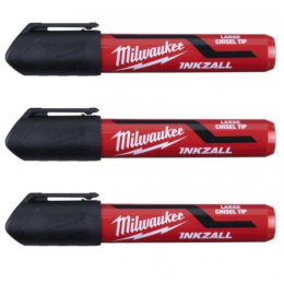 Milwaukee x3 Marqueurs INKZALL Noir pointe Large (4932471554)