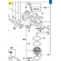 Bosch Carter d'engrenages pour meuleuse d'angle GWS15-125CIE, GWS15-150CI, GWS17-125CIE (1607000V40)
