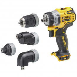 Dewalt DCD703NT-XJ Perceuse, Visseuse compacte multi-têtes 5 en 1 12V XR Brushless (Machine seule)