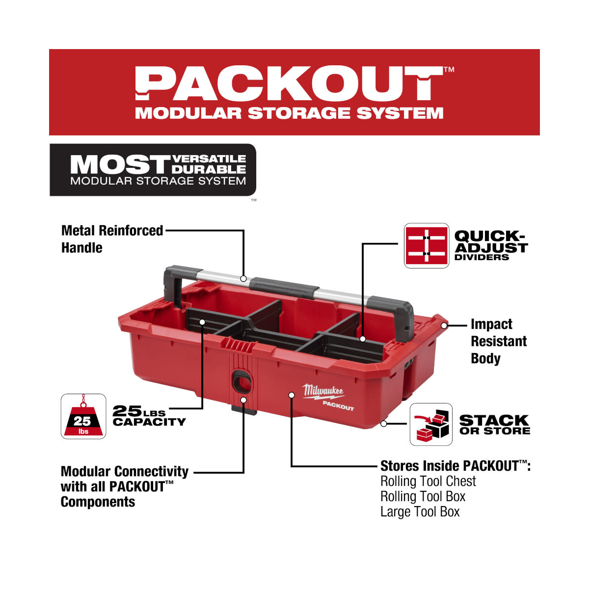 Caisse de tangement PACKOUT XL TOOL BOX, 4932478162 - Milwaukee