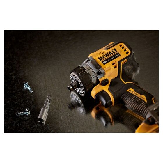 Dewalt DCD703L2T-QW Perceuse, Visseuse compacte multi-têtes 5 en 1 12V XR Brushless 2x3.0Ah
