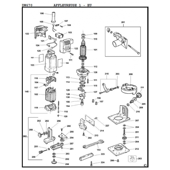 Dewalt Affleureuse DW670