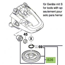 Bosch Jeu de pignons coniques pour meuleuse ø230mm GWS22-230LVI, GWS24-230LVI, GWS26-230LVI (1607000CN7) 1600A024YW