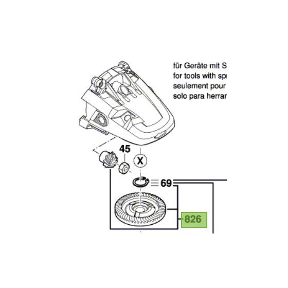 Bosch Jeu de pignons coniques pour meuleuse ø230mm GWS22-230LVI, GWS24-230LVI, GWS26-230LVI (1607000CN7) 1600A024YW