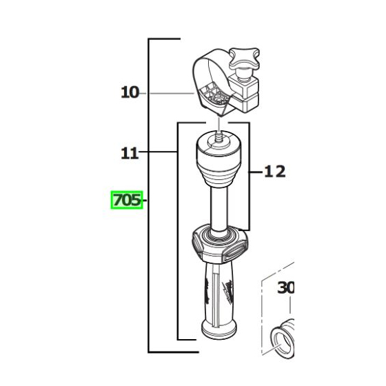 Milwaukee 4931398676 Poignée Auxiliaire de Perforateur