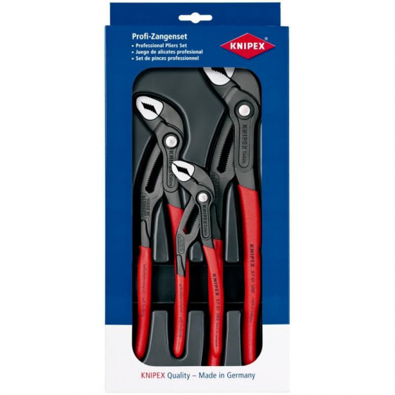 Knipex Jeu de 3 Pinces multiprise de pointe COBRA 180, 250 & 300mm (00 20 09 V02)