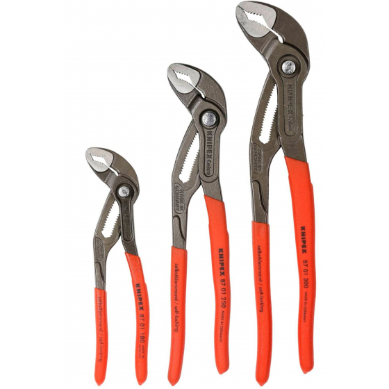 Knipex Jeu de 3 Pinces multiprise de pointe COBRA 180, 250 & 300mm (00 20 09 V02)