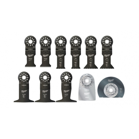 Milwaukee Set de 11 Lames usage général pour outil multifonction STARLOCK (48906090)