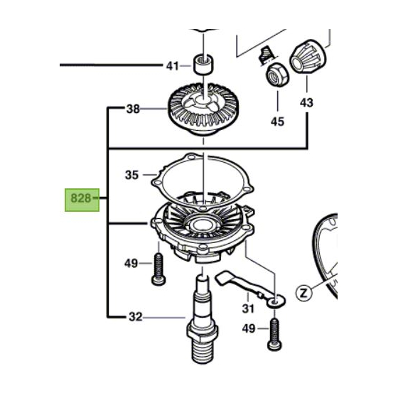 Bosch Flasque de palier pour meuleuse ø125mm PWS 9-125 CE, PWS 9-125 X-CEL, PWS 8-125 CE (2609003776)